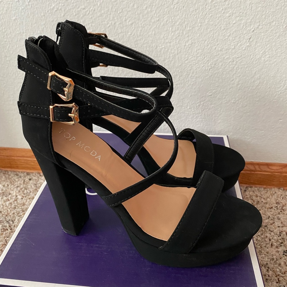 Black Strappy Heels